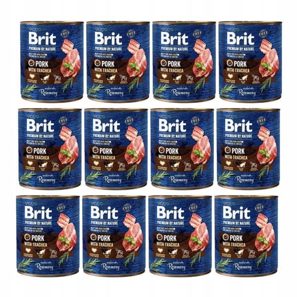 BRIT PREMIUM BY NATURE FLÄSK & TRACHEA 12x800g