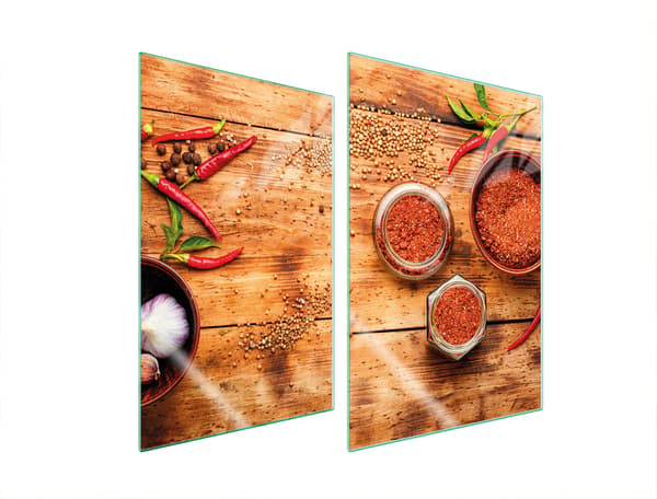 GLASPLADE TIL KØKKEN 2x35x52 CHILI
