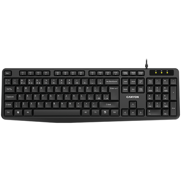 CANYON Tastatur KB-1 Kablet Sort