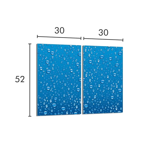 Glasbeskyttelsesplade til komfur 2x30x52 Drops