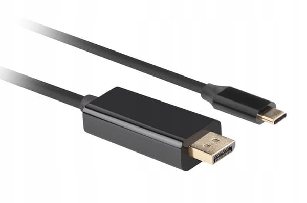 Lanberg USB-C(M) - DisplayPort(M) -sovitinkaapeli 3m 4K 60Hz musta