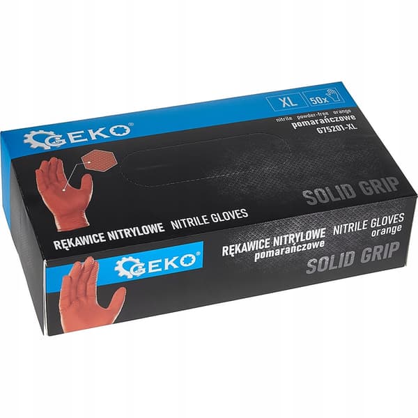 GEKO Solid Grip nitrilhandskar orange XL 50 st.