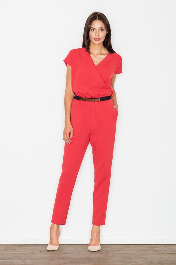 Festlig jumpsuit til nattvard rød størrelse L