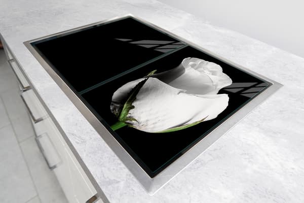 GLASSKYDDSPLÅT FÖR SPIS 85x52 ROSE