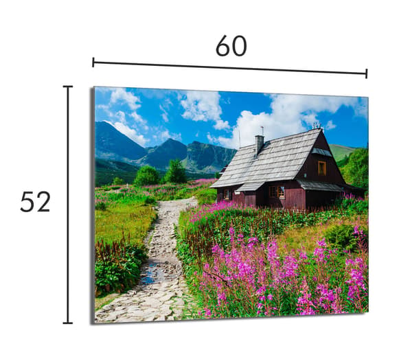 Glasbeskyttelsesplade til komfur 60x52 Mountains