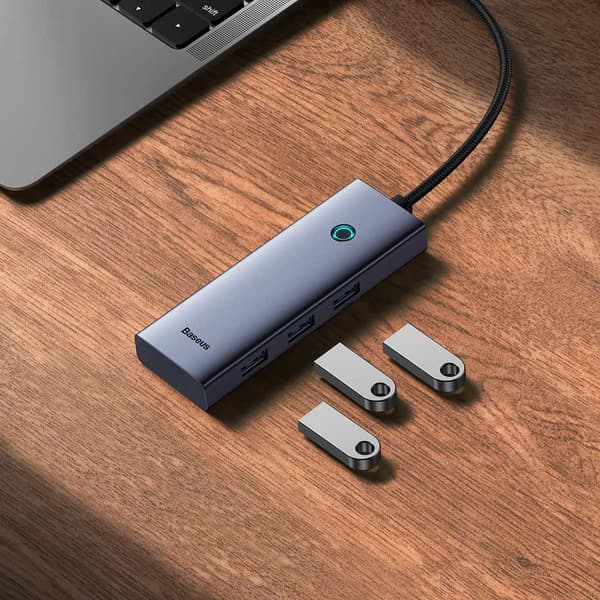 HUB 5-i-1 Splitter USB-C til HDMI USB-A USB-C PD 4K - Grå