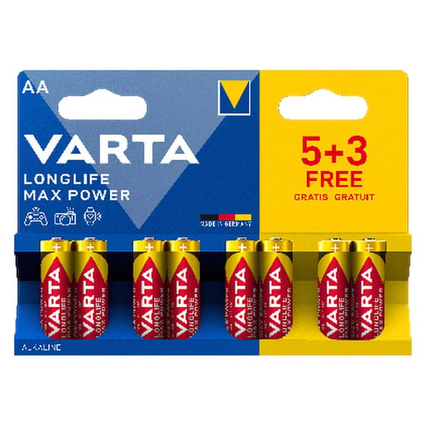 Varta LL MAX Batteri Alkaline Sticks Drone Kit AA 8x2 og AAA 8x2