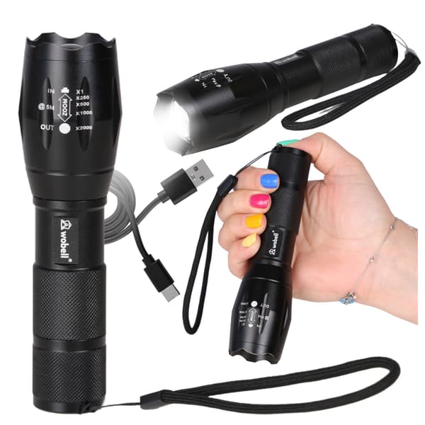 LED-taktinen taskulamppu cree zoom XML T6 vedenpitävä
