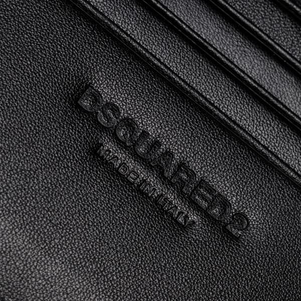 DSQUARED2 Miesten Nahkalompakko D2 NERO