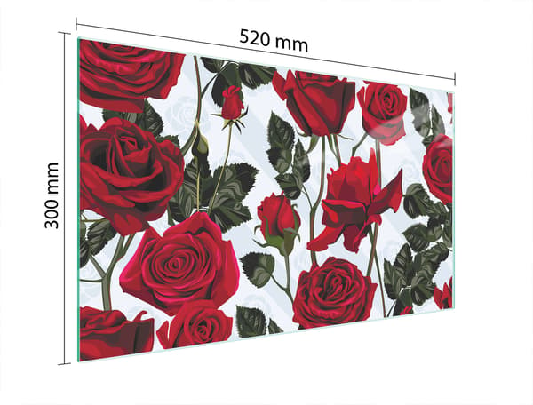 SKÄRBRÄDA I GLAS 52x30 ROSOR