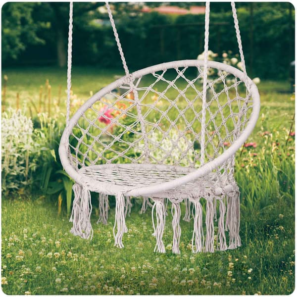 Hängande trädgårdsgungstol BOHO beige