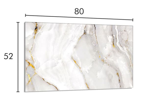 Glasbeskyttelsesplade til komfur 80x52 Marmor