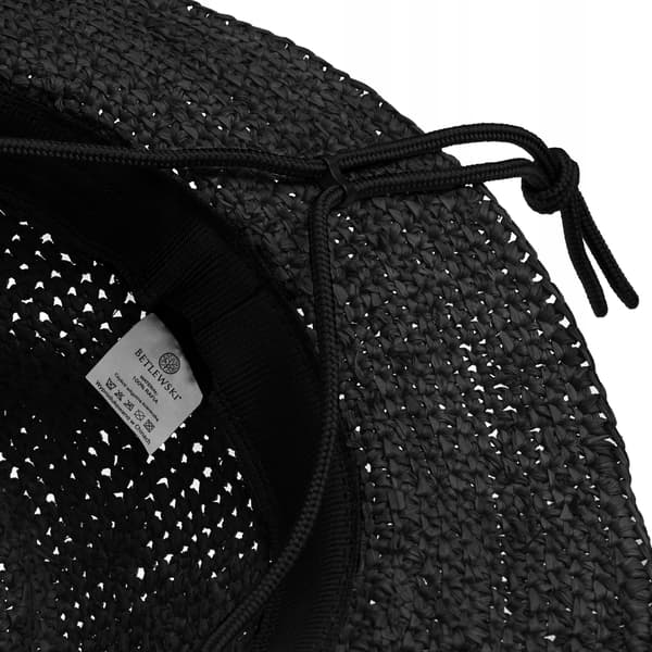 BSK-01 MUSTA PANAMA raffia-rantahattu