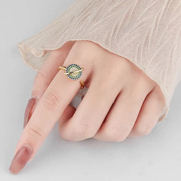 Anillo ajustable de oro Cosmos Plata 925 Trusky