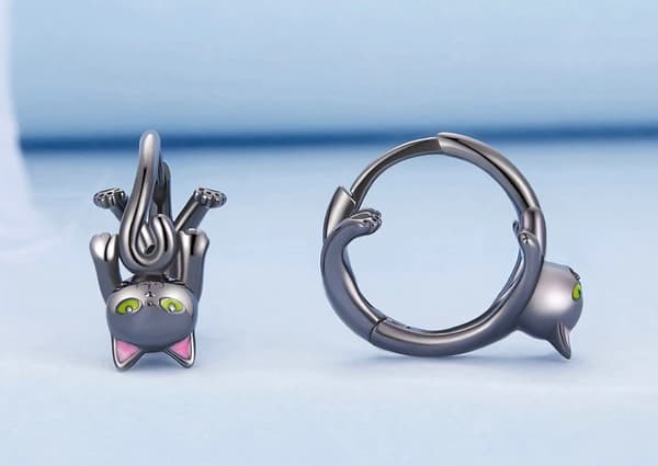 Pendientes de plata Pendientes de gato Pendientes de plata 925