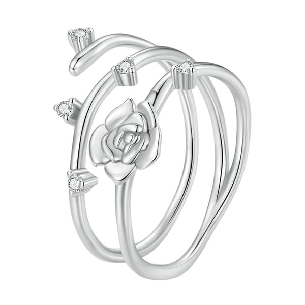 925 Silverring Trippelrosring Storlek 17