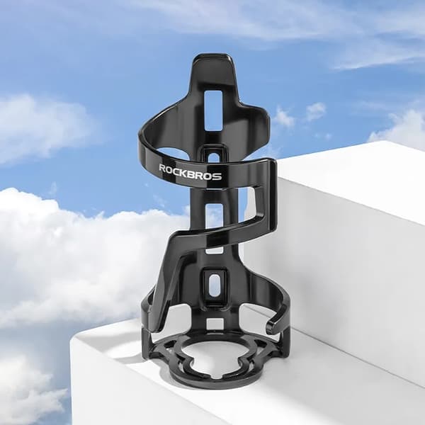 Cykelflaskeholder med montering nedad - sort