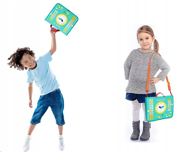 Manipulationstavle med ur sensorisk læringsetui Montessori
