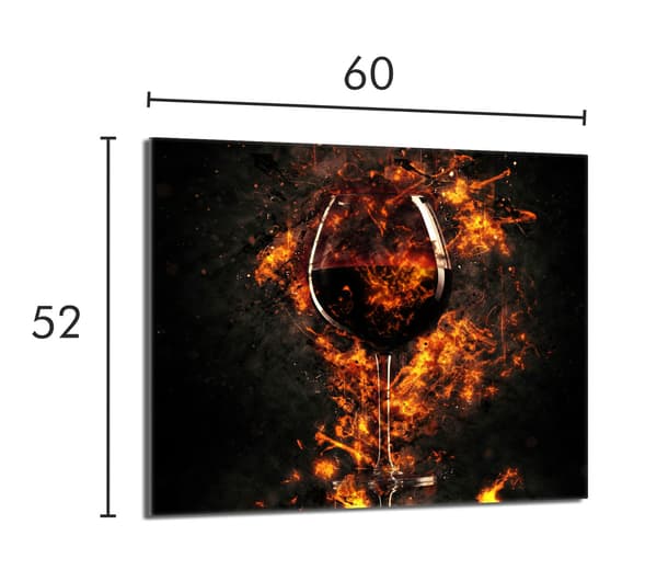Glasskydd för spishäll 60x52 Vin
