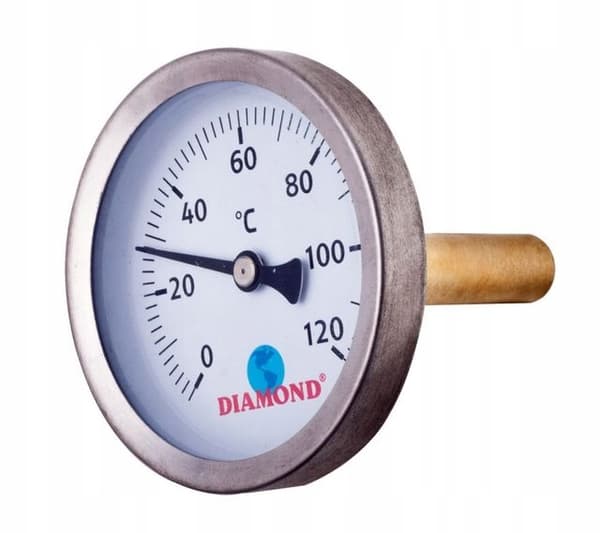 BAGTERMOMETER 1/4 TOMMER DIAMETER 40 MM 0-120 GRAD C