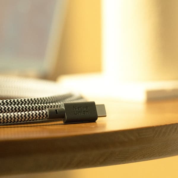 Native Union Belt Cable XL 100W - USB-C - USB-C-kabel, 3 m (zebra)