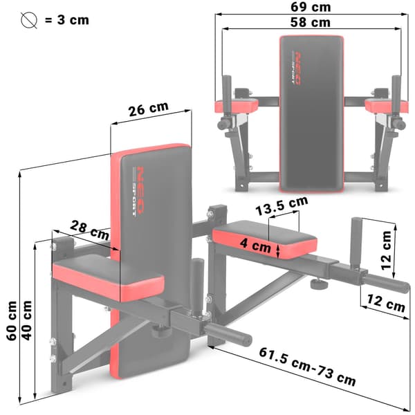 NS-320 seinälle kiinnitettävä dippitanko