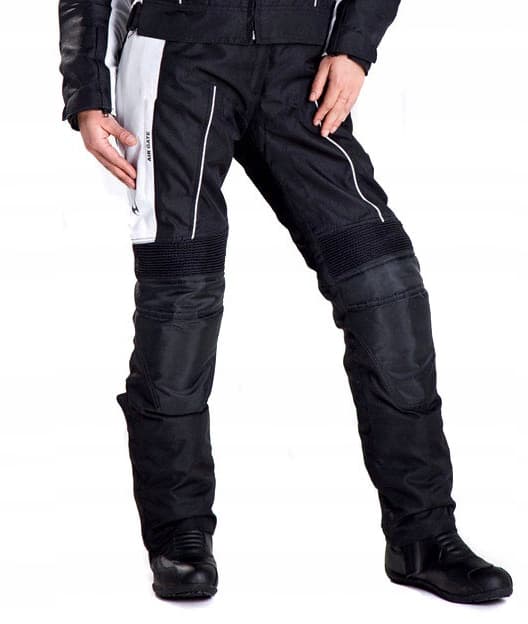 WOLF DAME TEKSTIL MC-BUKSER SORT HVID 2XL