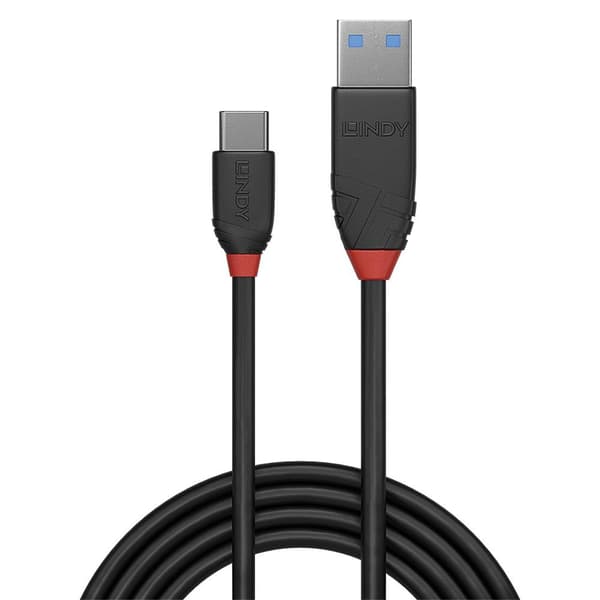 LINDY 3.1 A/M - USB C/M USB-kabel, sort linje 1,5m sort