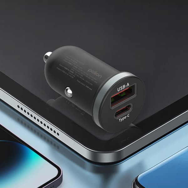 Billaddare 12V USB-C 35W | USB-C | USB-A | QC | PD