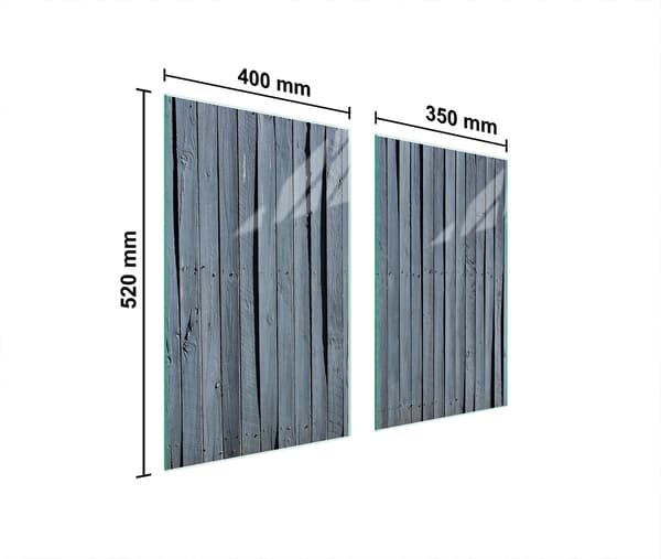 GLASSKYDDSPLÅT FÖR SPIS 75x52 TRÄ