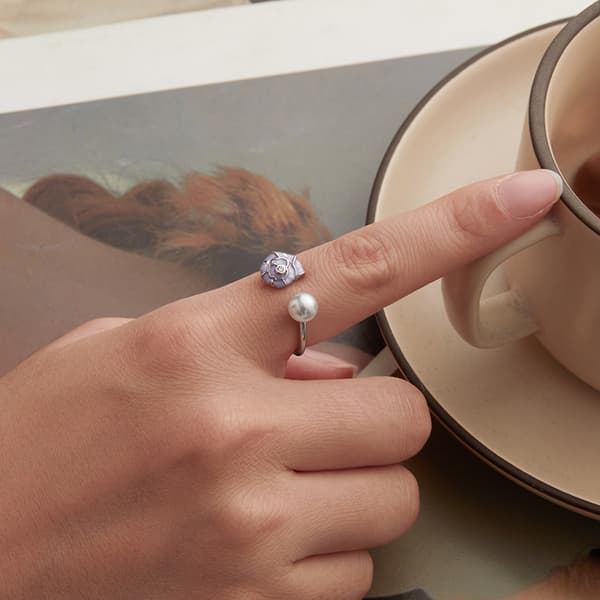 Silverring Justerbar Ring Snäckskalspärla Silver 925 Trusky