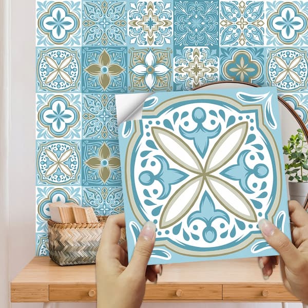 Selvklæbende PVC-patchwork-paneler sæt 10 stk tapet 20x20 cm zm-06-041