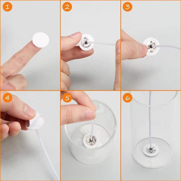 Limdroppar för att fästa veken, 20 stycken, 2 mm