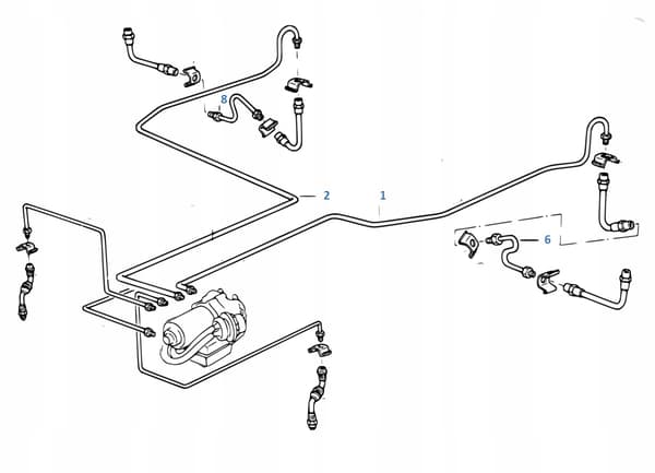 Stive kobberbremserør BMW E36 +ABS/ASC+T; Bagakselsæt