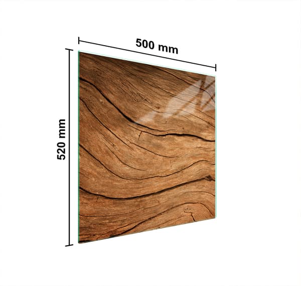 GLASSKYDDSPLÅT FÖR SPIS 50x52 TRÄ