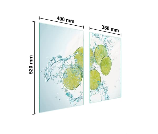 GLASBESKYTTELSESPLADE TIL KOMFUR 75x52 LIME