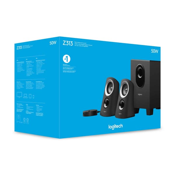 Logitech Z313 2.1 computerhøjttalere, 50W effekt, subwoofer