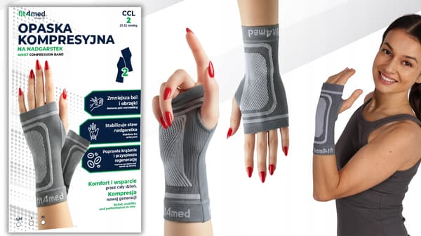 Kompressionshåndledsstøtte, elastisk håndstøtte, FIT4MED S/M