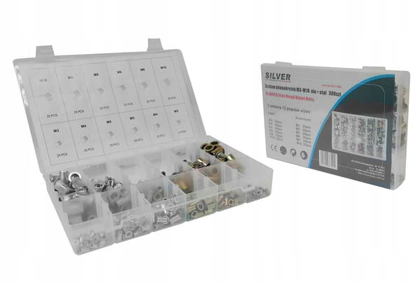 Nitmuttrar M3-M10 set med 300 delar Alu+Steel SilverTools