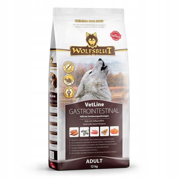 Torrfoder för hund WOLFSBLUT VETLINE GASTROINTESTINAL 12 kg