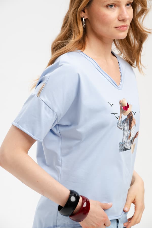 Dame Belisiti Bluse Lyseblå 34/36