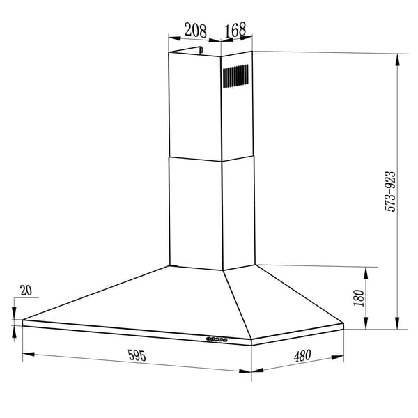 Berdsen BT-214 60 cm emhætte sort