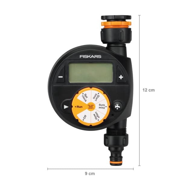 Fiskars batteridriven bevattningsprogrammeringsenhet - LCD-skärm