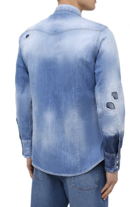 DSQUARED2 Herr D2 Denim Jeansskjorta - Storlek: IT48