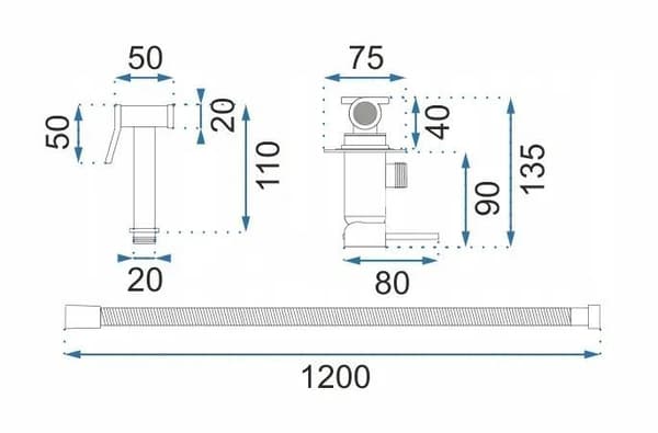 LOOP LUNGO BIDETVANDARBEJDE SORT METALLIC SKU REA-B5656