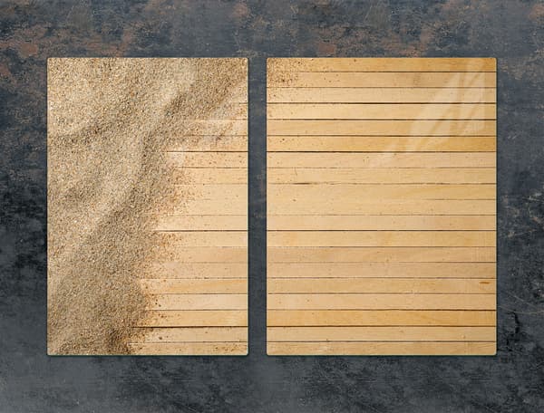 GLASSKYDDSPLÅT 75x52 SAND