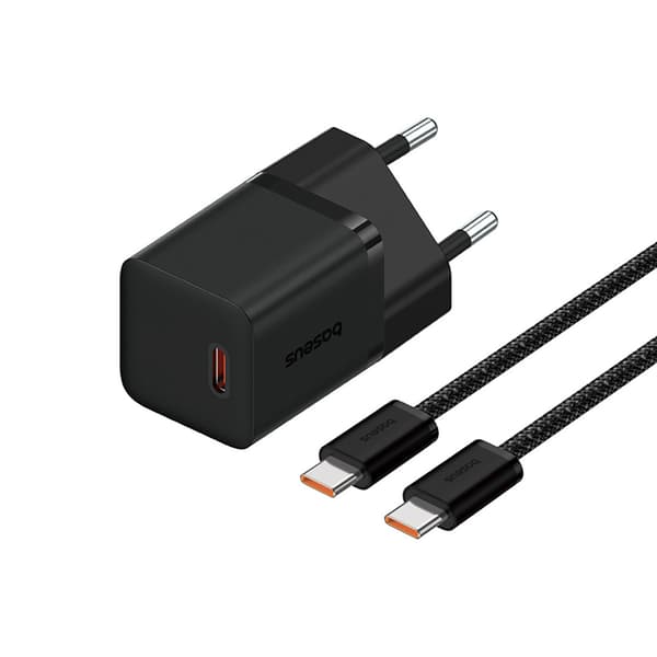 USB-C GaN5 30W vægoplader med 100W USB-C kabel - Sort