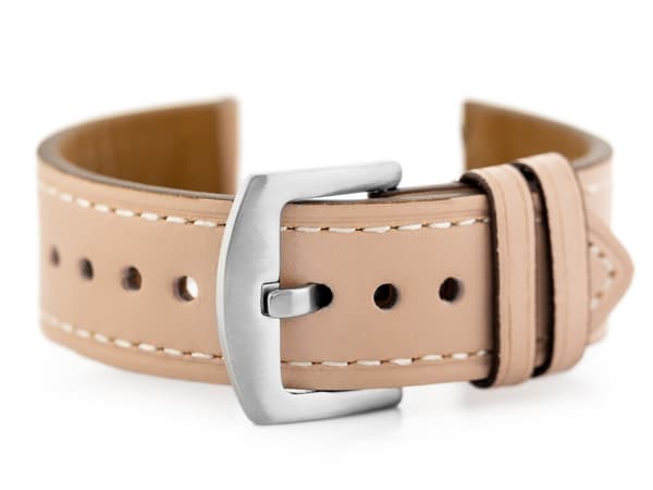 Læderrem til W81 ur - pink - 20mm