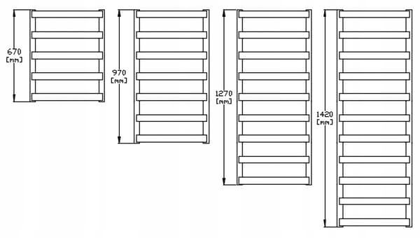 SORT BADEVÆRELSESRADIATOR 540 X 970 7 LÅDER