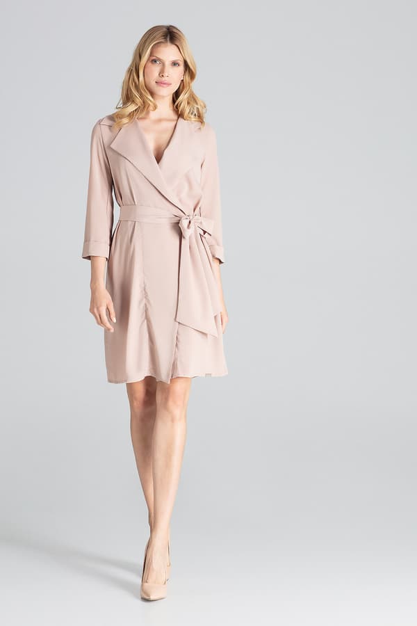 Beige mekko vyöllä - M680 koko S